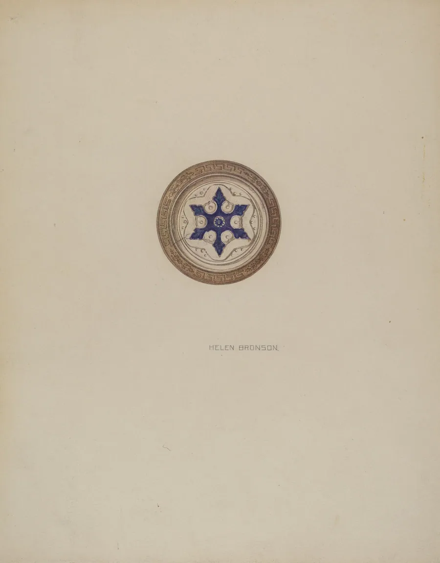 Mirror Support - Blue Six Point Star by Helen Bronson