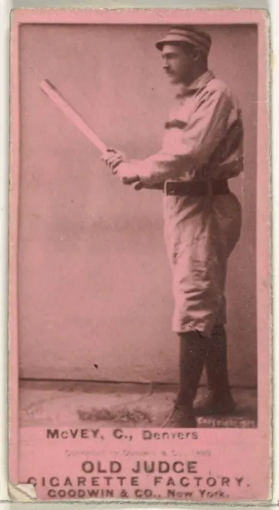George W. McVey, Catcher, Denver, from the Old Judge series (N172) for Old Judge Cigarettes