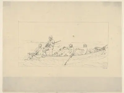Marylanders Crossing the Potomac to Join the Southern Army (from Confederate War Etchings)