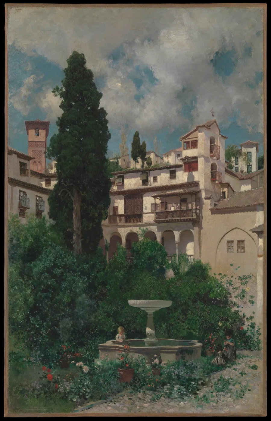 A Spanish Garden by Martín Rico y Ortega