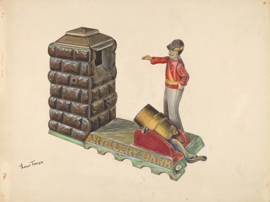 Cast Iron Toy: Artillery Bank by Lew Tower