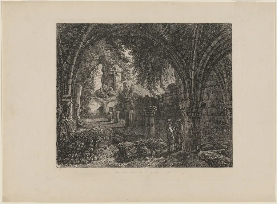 The Chapterhouse, Fountains Abbey by George Cuitt the Younger