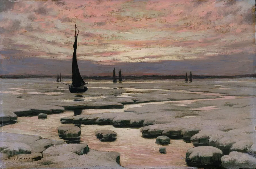 Winter Sunset by Birge Harrison, born Philadelphia, PA 1854-died Woodstock, NY 1929