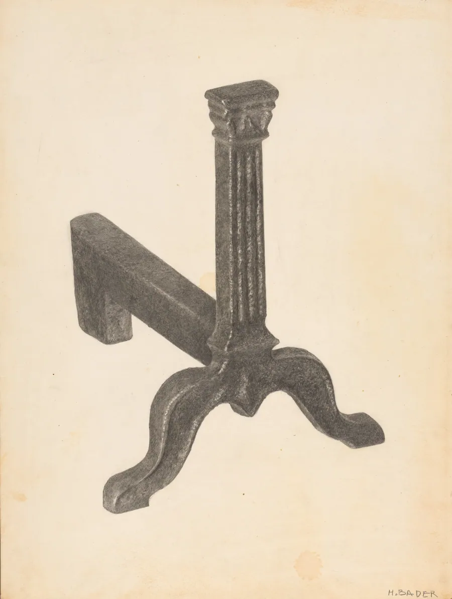 Andiron (one of pair) by Herman Bader