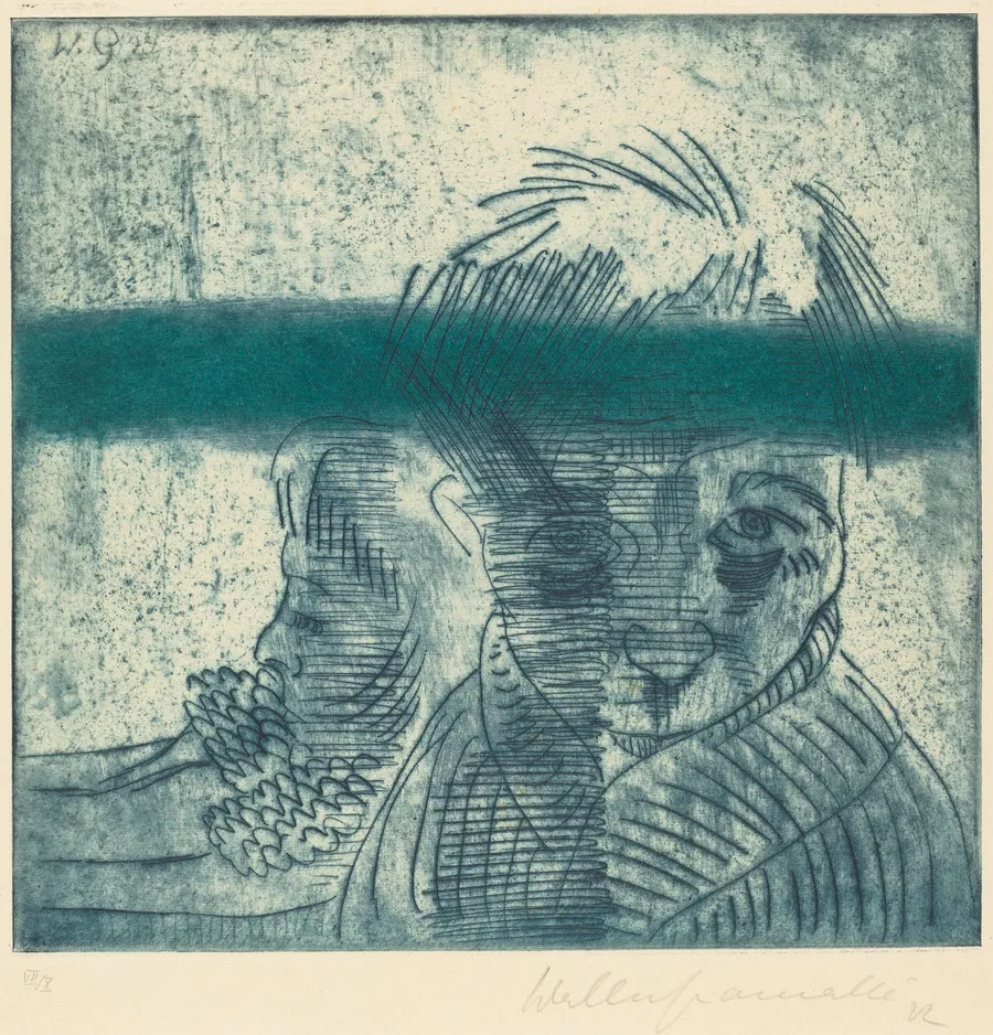 The Couple (Das Paar) by Walter Gramatté