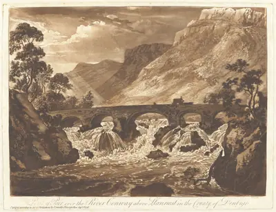 Pont-y-Pair over the River Conway above Llanrwst in the County of Denbigh