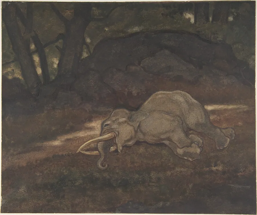 Sleeping Elephant by Antoine-Louis Barye