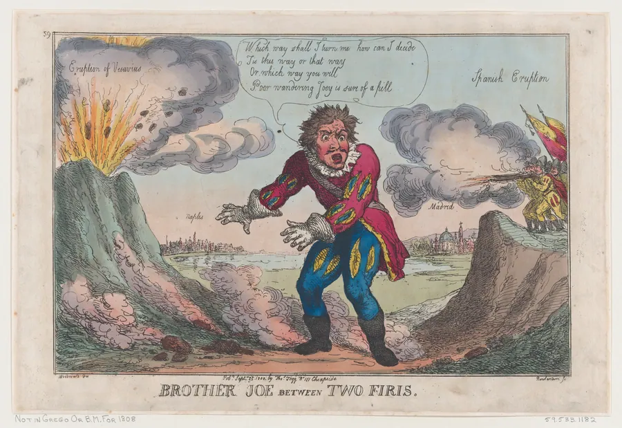 Brother Joe Between Two Firis by Thomas Rowlandson