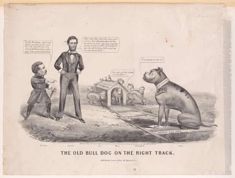 The Old Bull Dog on the Right Track by Currier & Ives