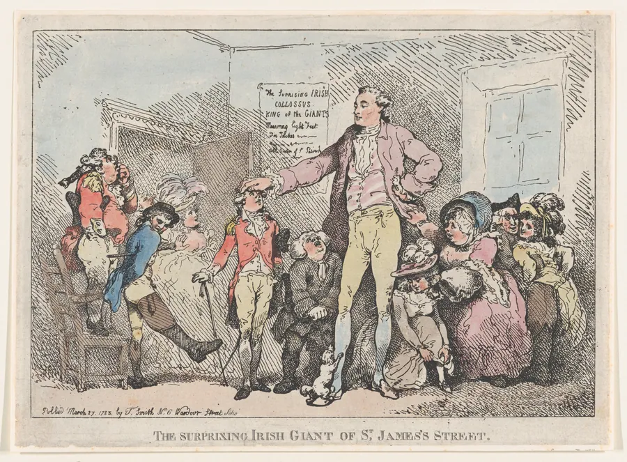 The Surprising Irish Giant of St. James's Street by Thomas Rowlandson