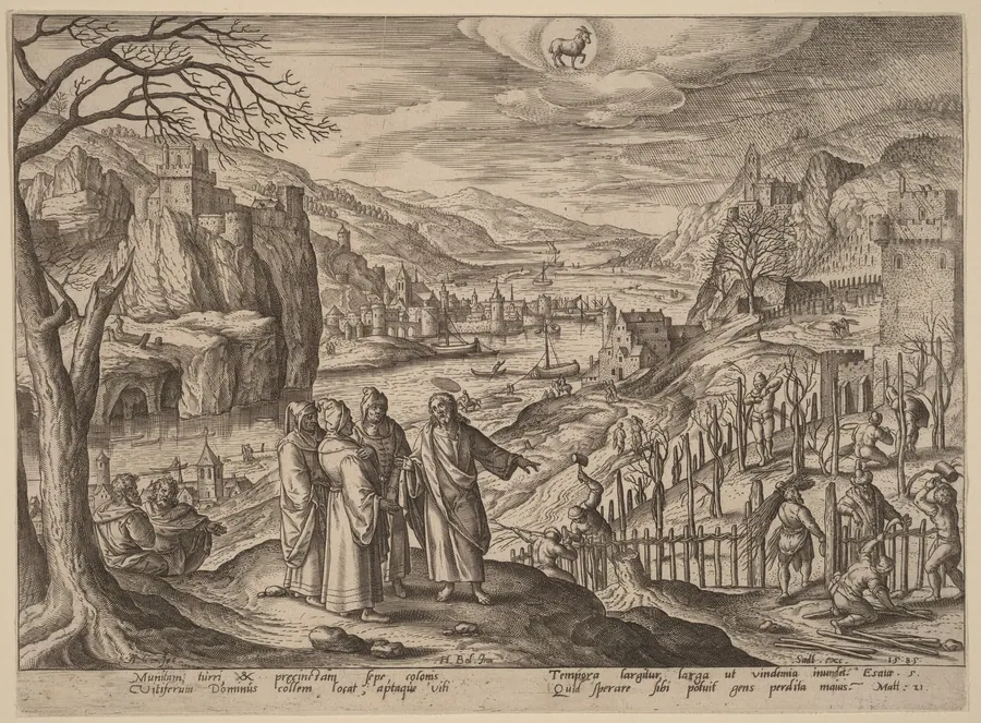 The Parable of the Two Sons and the Unjust Husbandmen by Adriaen Collaert