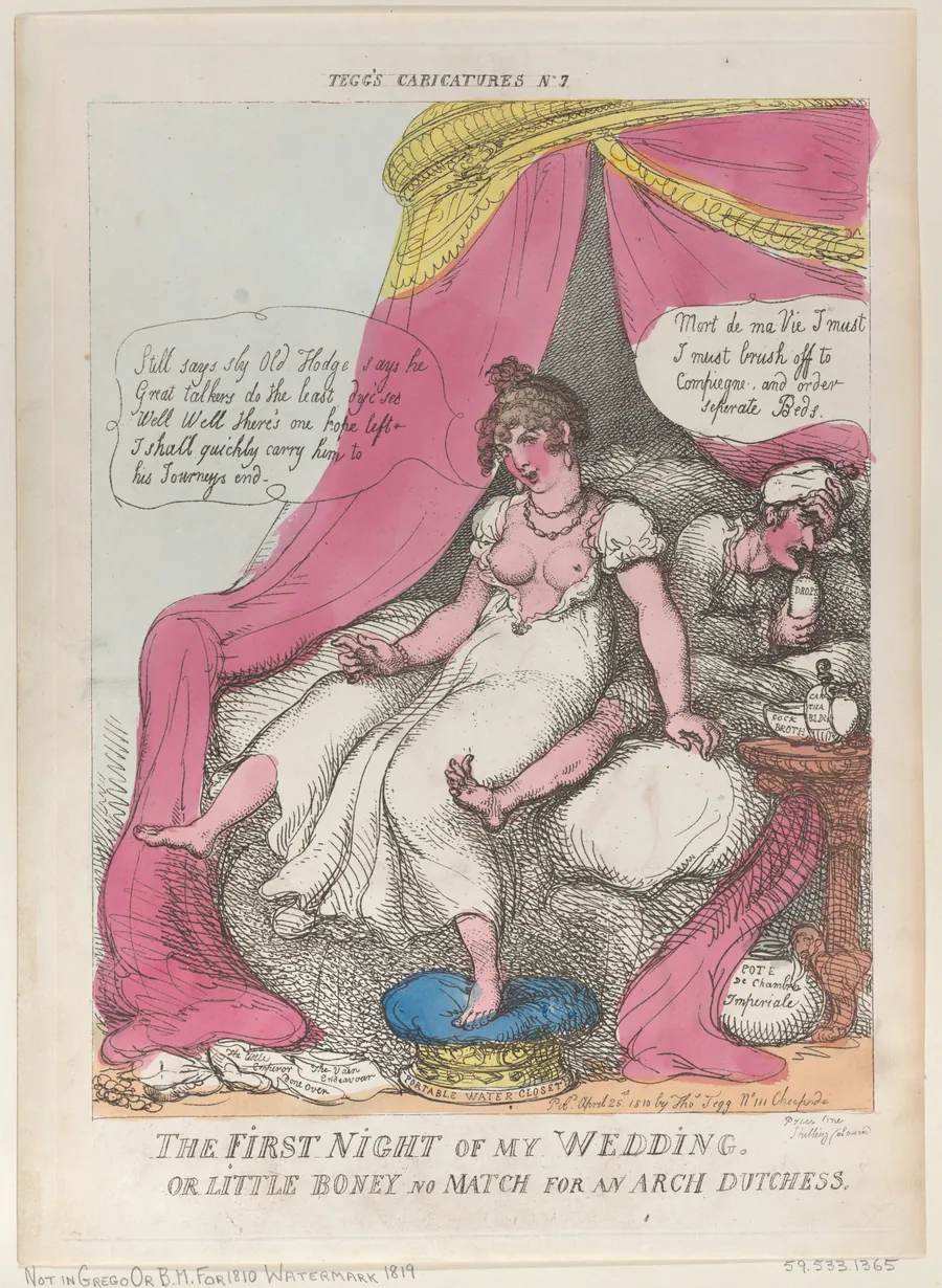 The First Night of My Wedding, or Little Boney No Match For an Arch Dutchess by Thomas Tegg