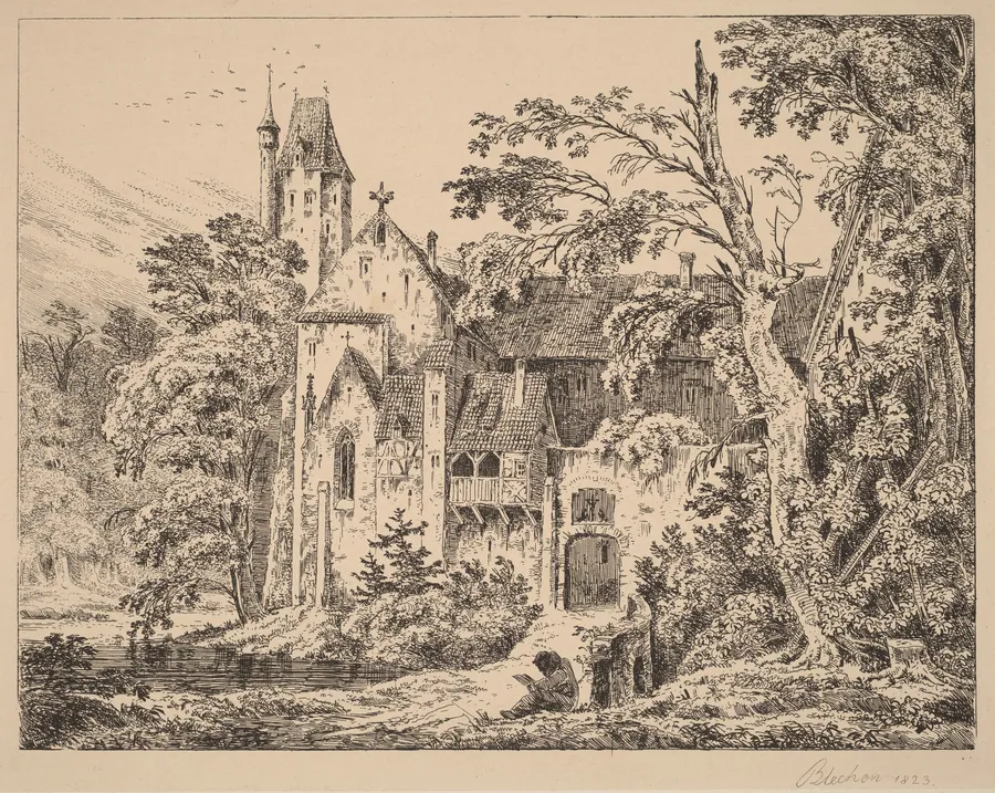 The Monastery in the Forest by Carl Blechen
