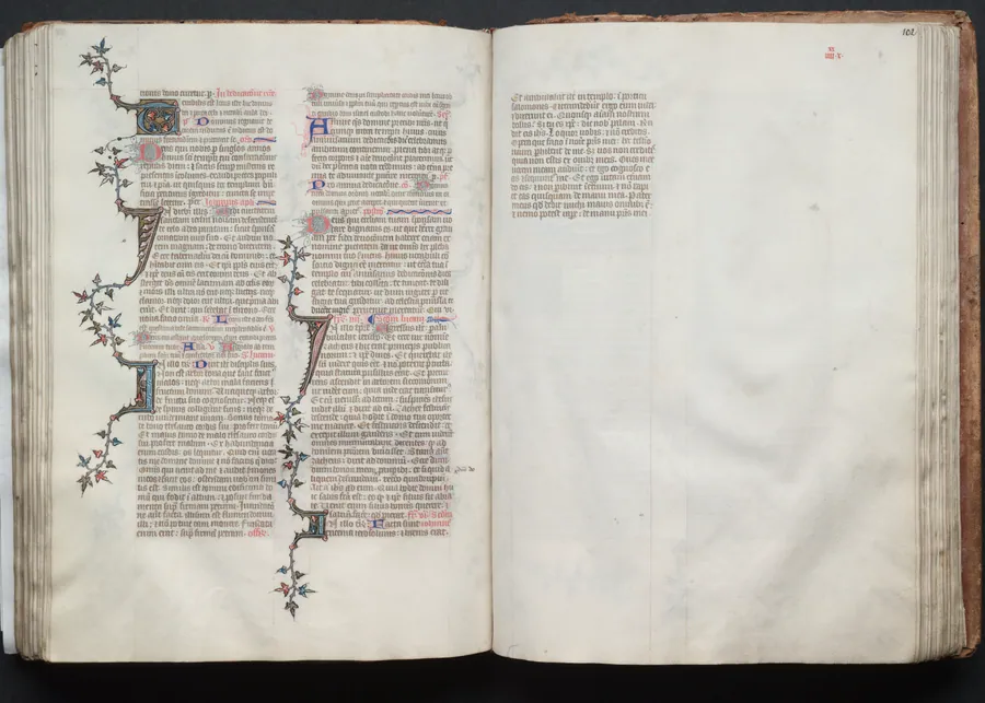 The Gotha Missal:  Fol. 102r, Text by Master of the Boqueteaux