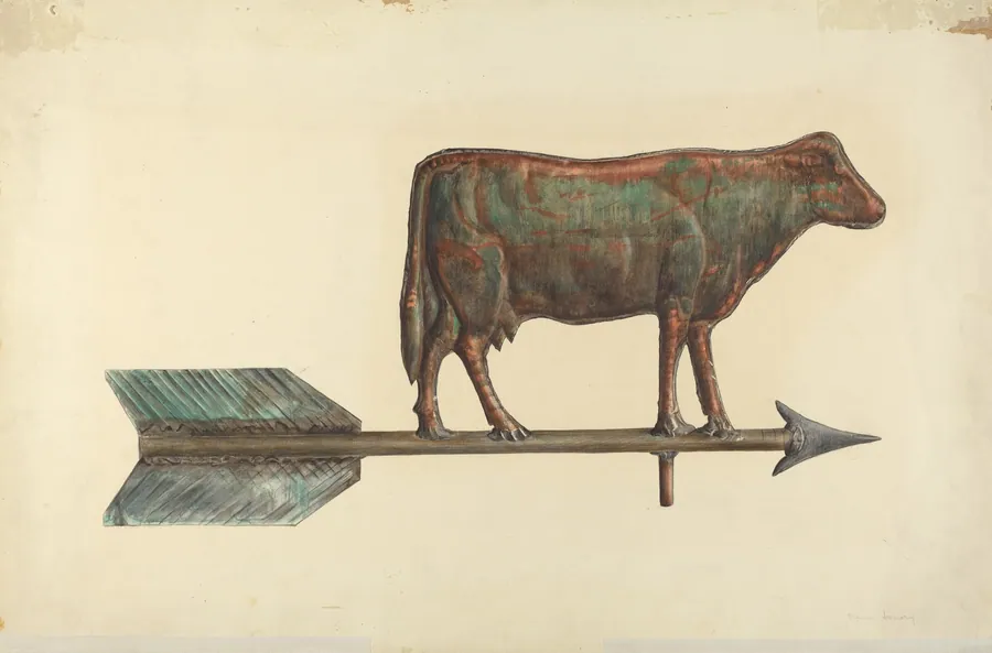 Cow Weather Vane by Mina Lowry