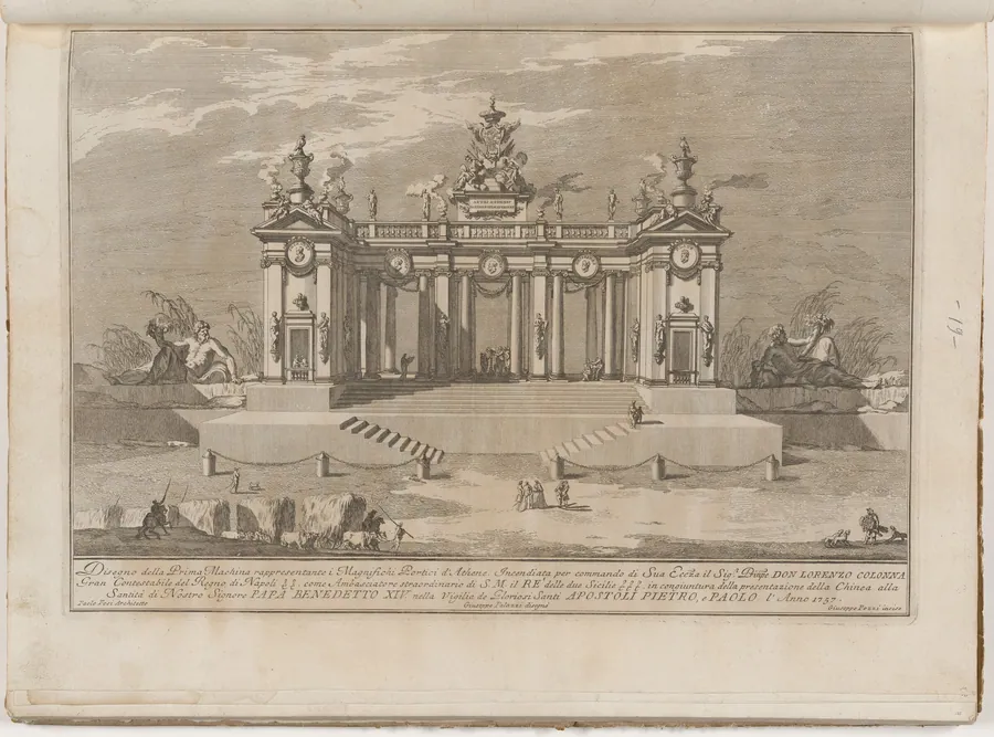 The Prima Macchina for the Chinea of 1757: The Colonnade of the Athenian Lyceum by Giuseppe Pozzi