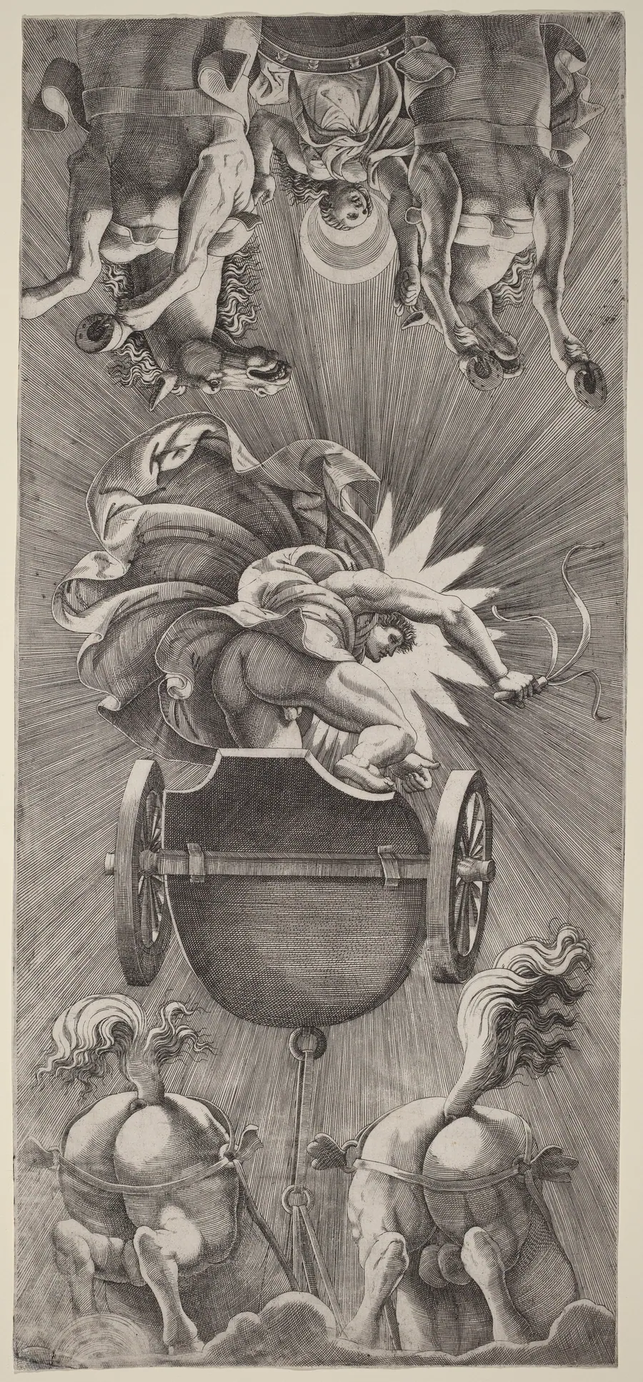 The Setting of the Sun with Chariots of Apollo and Diana by Adamo Scultori