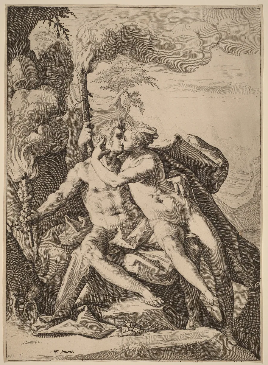Eros and Anteros by Jacob Matham