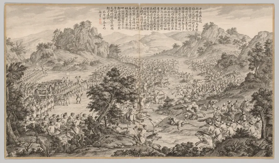 Great Victory at Hu'erman: from Battle Scenes of the Quelling of Rebellions in the Western Regions, with Imperial Poems by Jean Damascene Sallusti