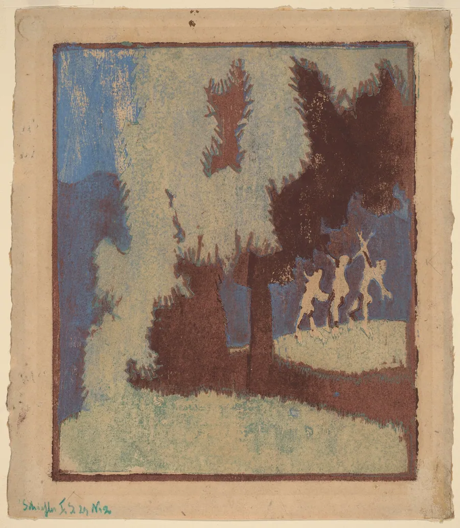 Chestnut Trees in Moonlight by Ernst Ludwig Kirchner