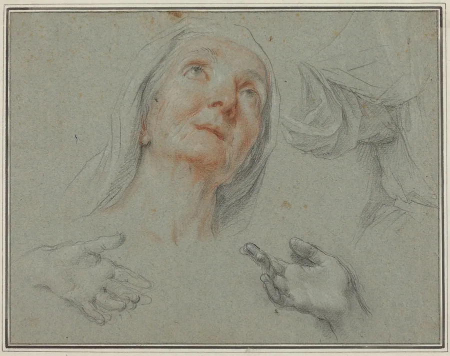 Studies for Saint Anne in "Education of the Virgin" by Agostino Masucci