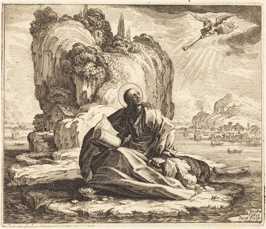 Saint John on the Isle of Patmos by Jacques Callot