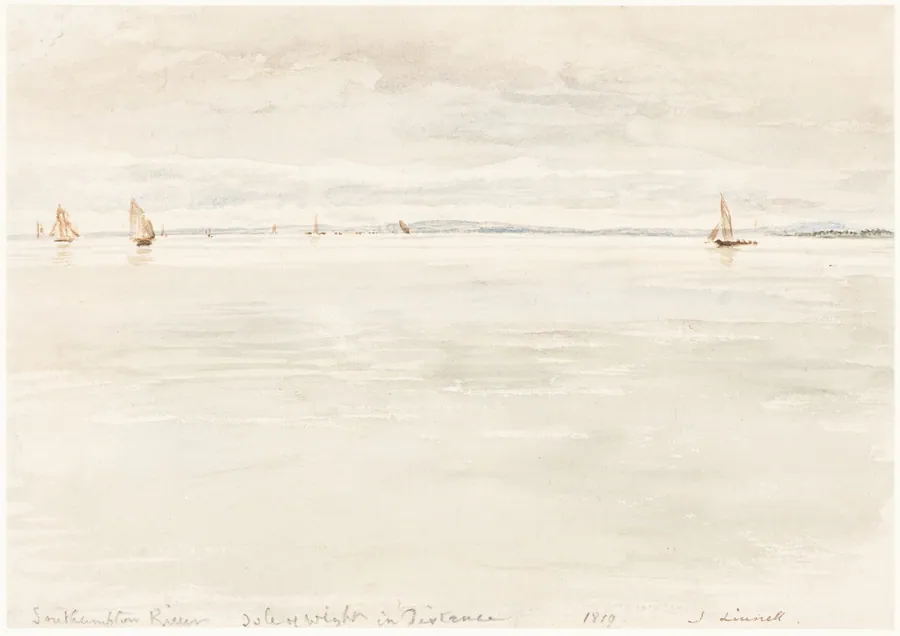 Sailboats on Southampton River by John Linnell