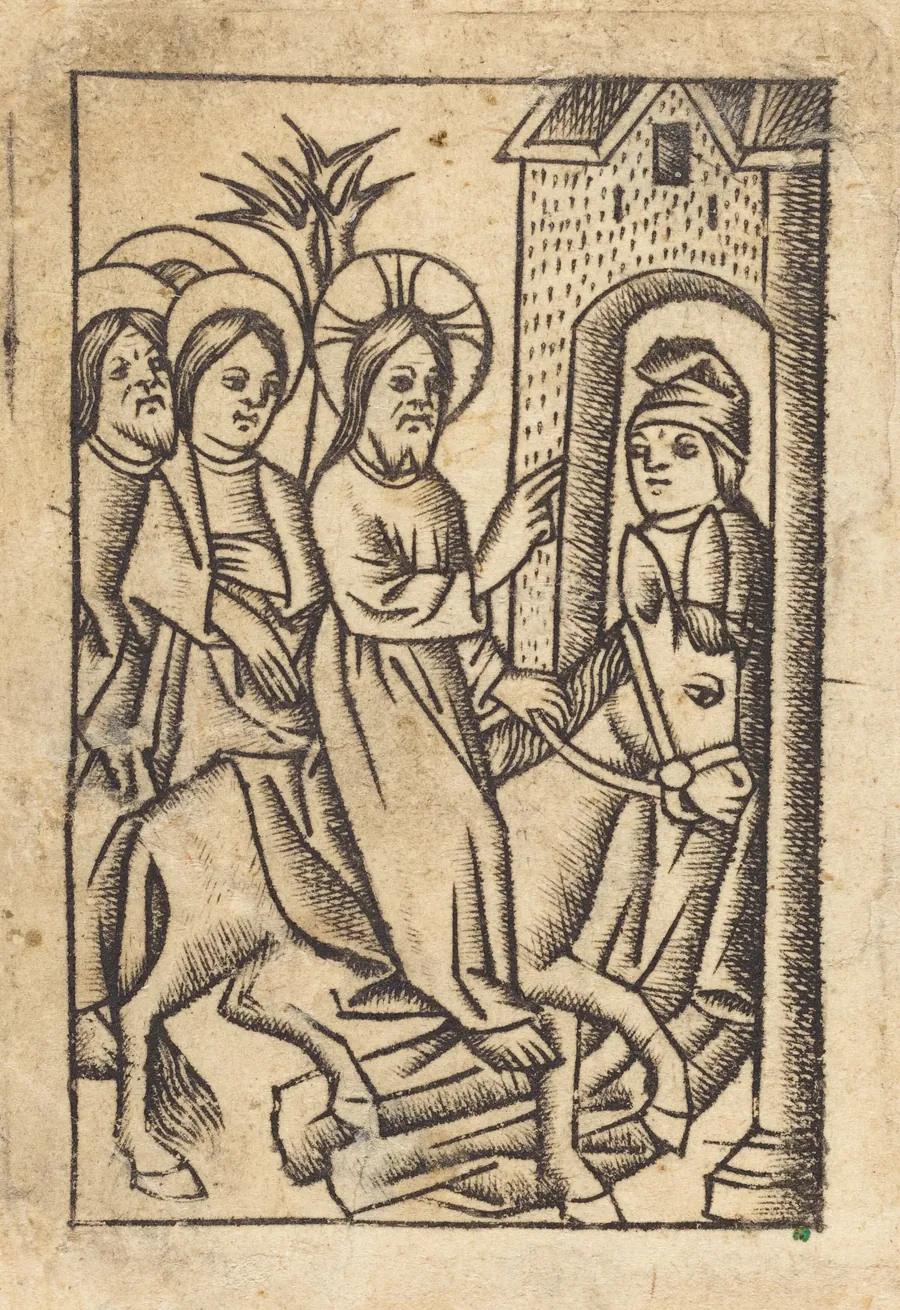 Christ's Entry into Jerusalem [left] by Master of St. Erasmus