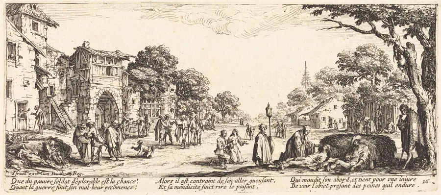 Dying Soldiers by the Roadside by Jacques Callot