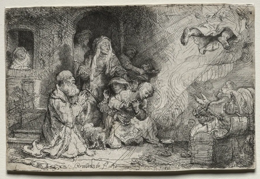 The Angel Departing from the Family of Tobit by Rembrandt van Rijn