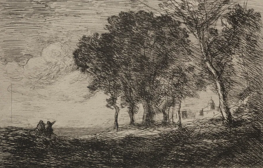 Italian Landscape by Jean Baptiste Camille Corot