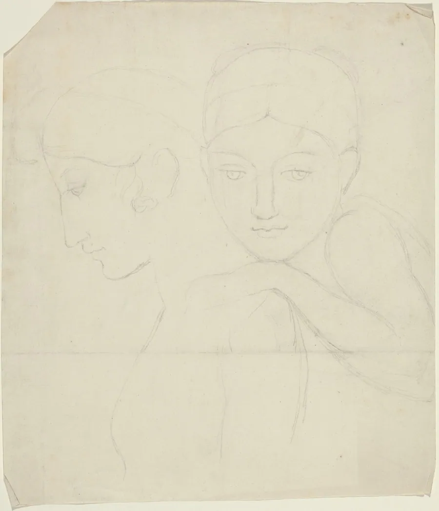 Two Women's Heads by John Flaxman