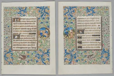 Leaf from a Book of Hours: Office of the Dead Opening Prayers (recto); Psalm 5 (verso)