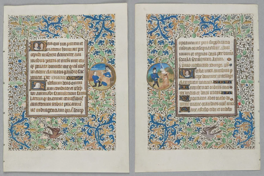 Leaf from a Book of Hours: Office of the Dead Opening Prayers (recto); Psalm 5 (verso) by Coëtivy Master