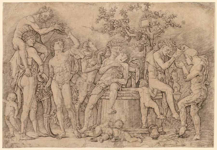 Bacchanal with a Wine Vat by Andrea Mantegna