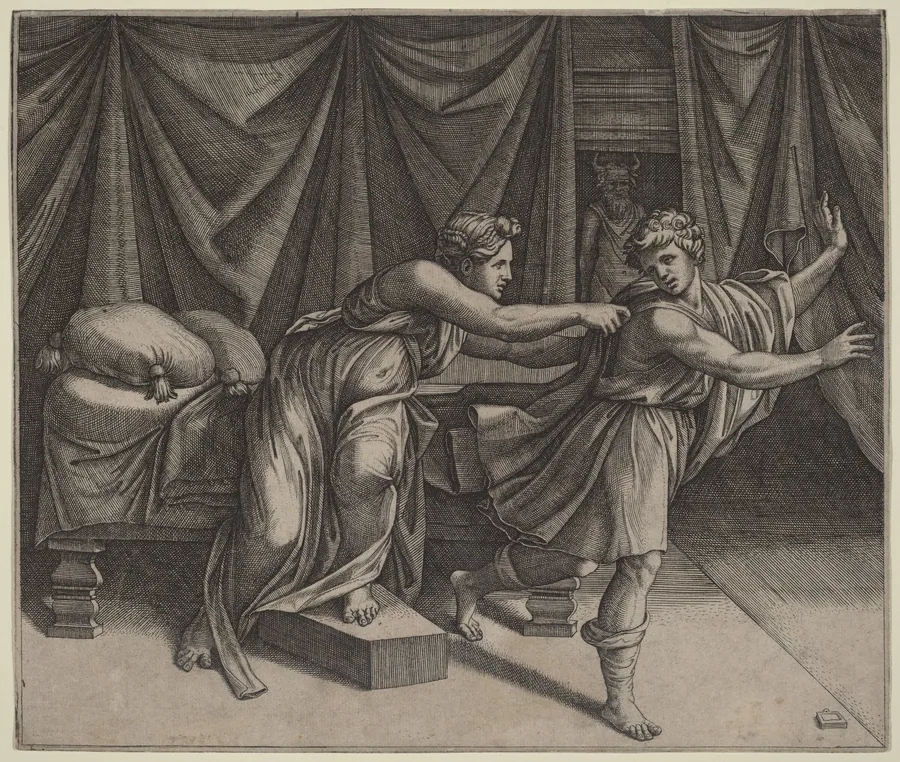 Joseph and Potiphar's Wife by Marcantonio Raimondi