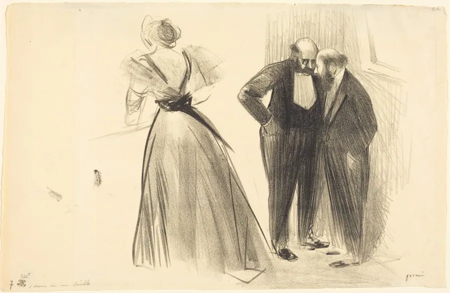 Trois dessins sur une feuille (Three Drawings on a Sheet) by Jean-Louis Forain