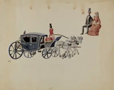 Toy Coach and Two Horses