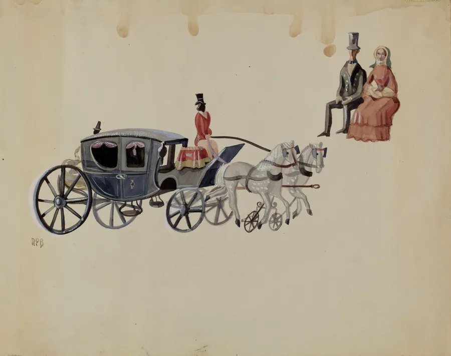 Toy Coach and Two Horses by Raoul Du Bois