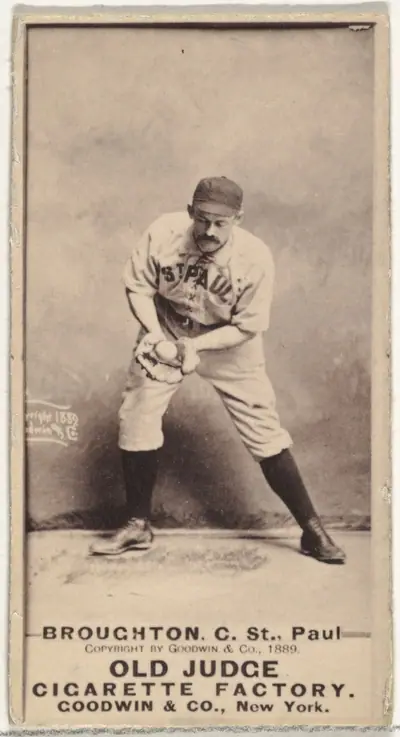 Cecil Calvert "Cal" Broughton, Catcher, St. Paul Apostles, from the Old Judge series (N172) for Old Judge Cigarettes