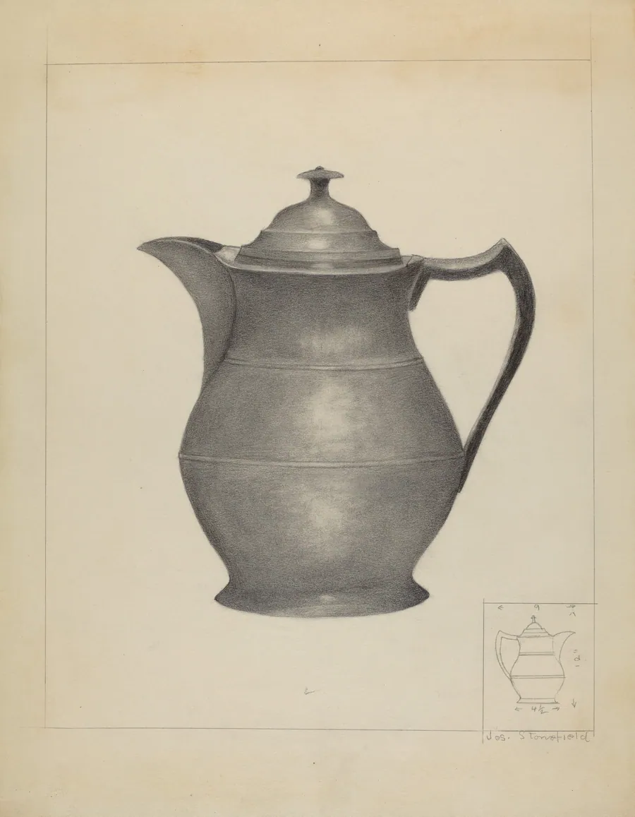 Pewter Covered Water Pitcher by Joseph Stonefield