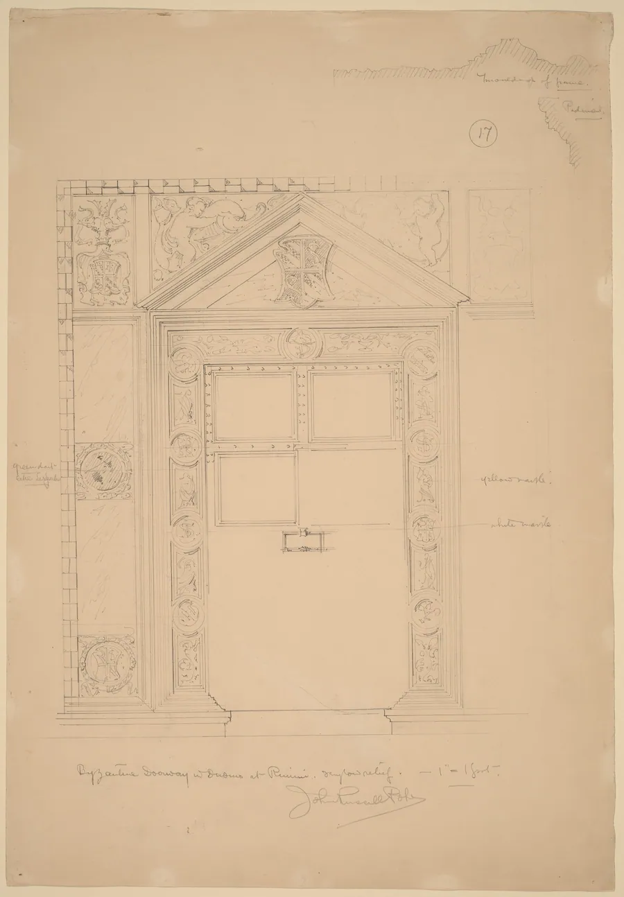 Byzantine Doorway with Duomo, Rimini by John Russell Pope