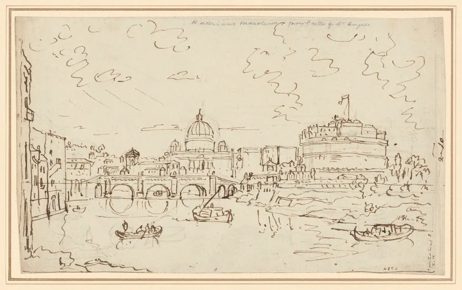 The Tiber with Saint Peter's and the Castel S. Angelo (recto) by William Marlow
