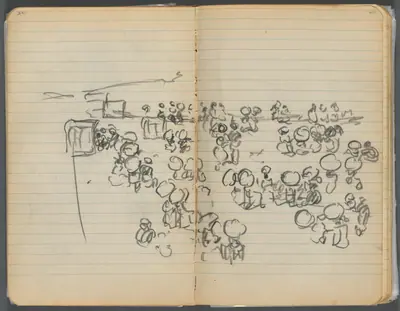 Sketchbook, page 104 & 105: Beach View