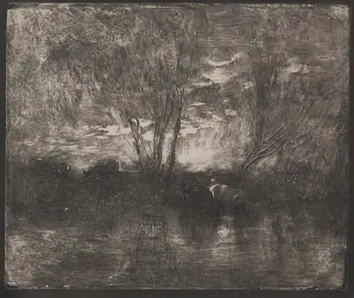 Cows at a Watering Place