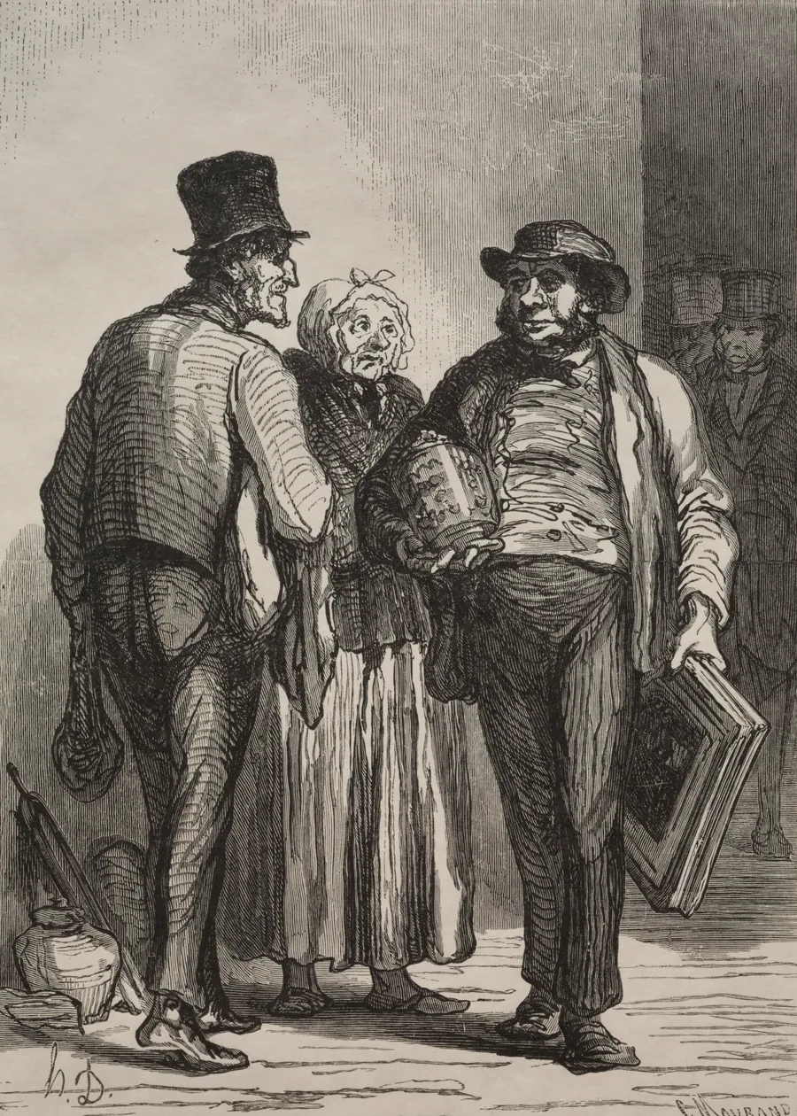 The Auction House: The Dealers by Honoré Daumier