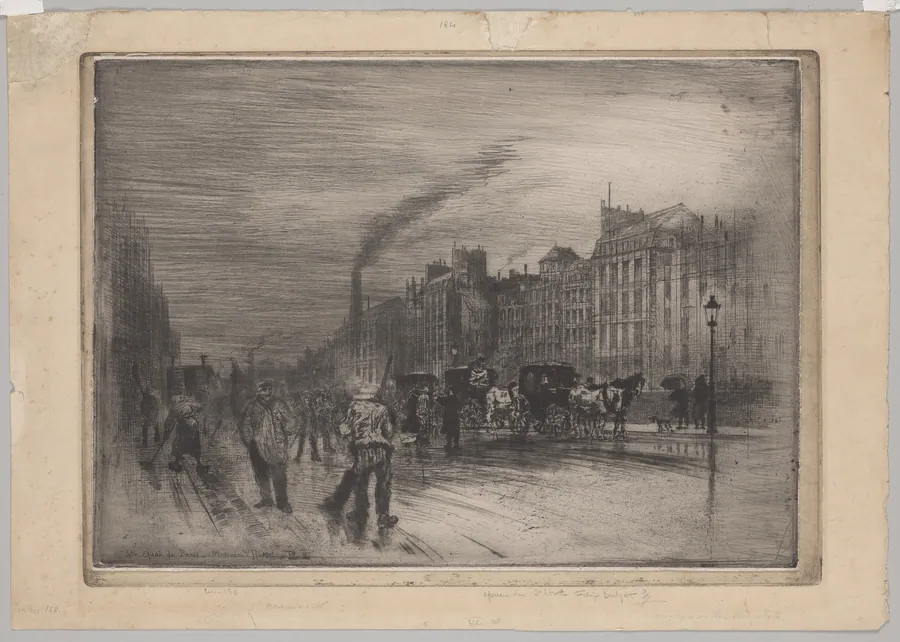 Winter Morning on the Quays by Félix Hilaire Buhot
