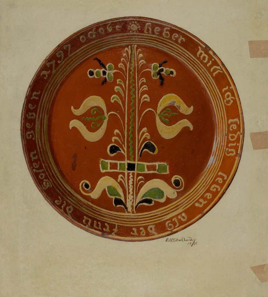Pennsylvania German Plate by Eugene Shellady