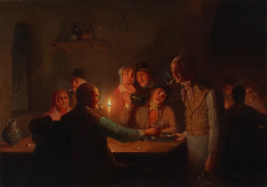 Dutch Tavern Scene by Johann Mongles Culverhouse, Dutch, born Rotterdam, Netherlands 1820-died New York City ca. 1891