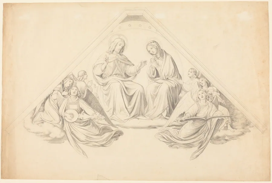 Christ and the Virgin with Music-Making Angels by Johann Friedrich Overbeck